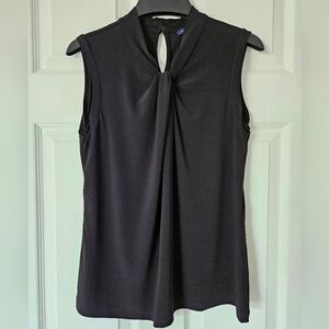Tommy Hilfiger Stretch Jersey Twist Neck Sleeveless Blouse Black Size Small